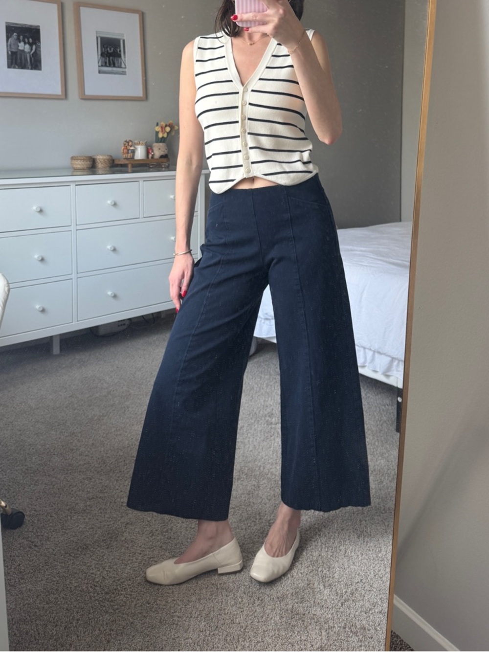 Old Navy Navy Wide-Leg Crop Pants